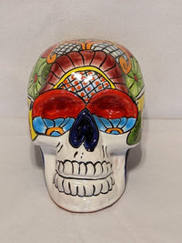 Skull Decor, Talavera Pottery, Halloween Party Decoration, Ceramic Skull Art, Decorative Skull Head, Day of the Dead, Large Size