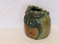 Owl Planter Pot | Mexican Pottery in Clay for Indoor Home Decor or Outdoor Yard Decorations, Small Pot, Two-Tone Owl