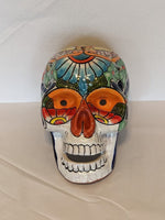 Skull Decor, Talavera Pottery, Skull Decorations, Halloween Party Decor, Skull Art, Ceramic Skull, Decorative Skull Head, Large Size