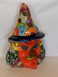Ceramic Witch, Talavera Pottery, Halloween Decorations, Outdoor Indoor Witch Decorations, Halloween Yard Decor