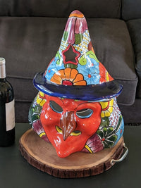 Ceramic Witch, Talavera Pottery, Halloween Decorations, Outdoor Indoor Witch Decorations, Halloween Yard Decor
