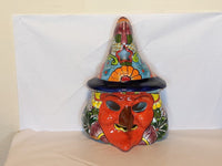 Ceramic Witch, Talavera Pottery, Halloween Decorations, Outdoor Indoor Witch Decorations, Halloween Yard Decor