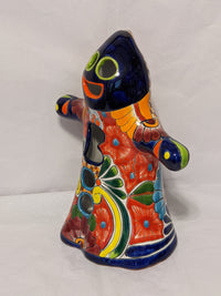 Boo Ghost Halloween Decor, Indoor Halloween Party Decor or Outdoor Fall Garden Decor for Trick or Treat, Handmade Mexican Talavera Pottery