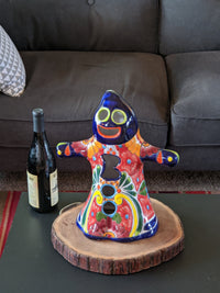 Boo Ghost Halloween Decor, Indoor Halloween Party Decor or Outdoor Fall Garden Decor for Trick or Treat, Handmade Mexican Talavera Pottery