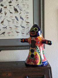 Boo Ghost Halloween Decor, Indoor Halloween Party Decor or Outdoor Fall Garden Decor for Trick or Treat, Handmade Mexican Talavera Pottery