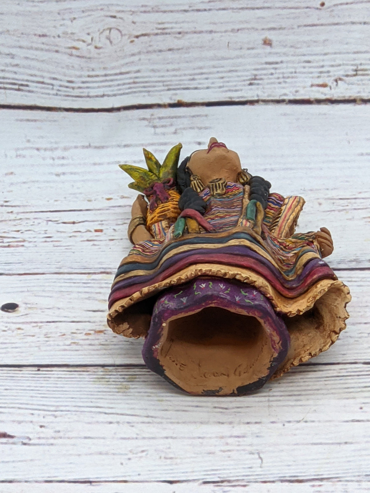 Pineapple Vendor, Gorgeous Woman Figurine, Mexican Folk Art, Original Oaxacan Handmade Art, Collectible Home Decor, Beautiful Clay Sculpture