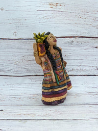 Pineapple Vendor, Gorgeous Woman Figurine, Mexican Folk Art, Original Oaxacan Handmade Art, Collectible Home Decor, Beautiful Clay Sculpture