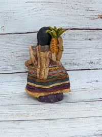 Pineapple Vendor, Gorgeous Woman Figurine, Mexican Folk Art, Original Oaxacan Handmade Art, Collectible Home Decor, Beautiful Clay Sculpture