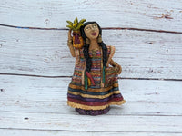 Pineapple Vendor, Gorgeous Woman Figurine, Mexican Folk Art, Original Oaxacan Handmade Art, Collectible Home Decor, Beautiful Clay Sculpture