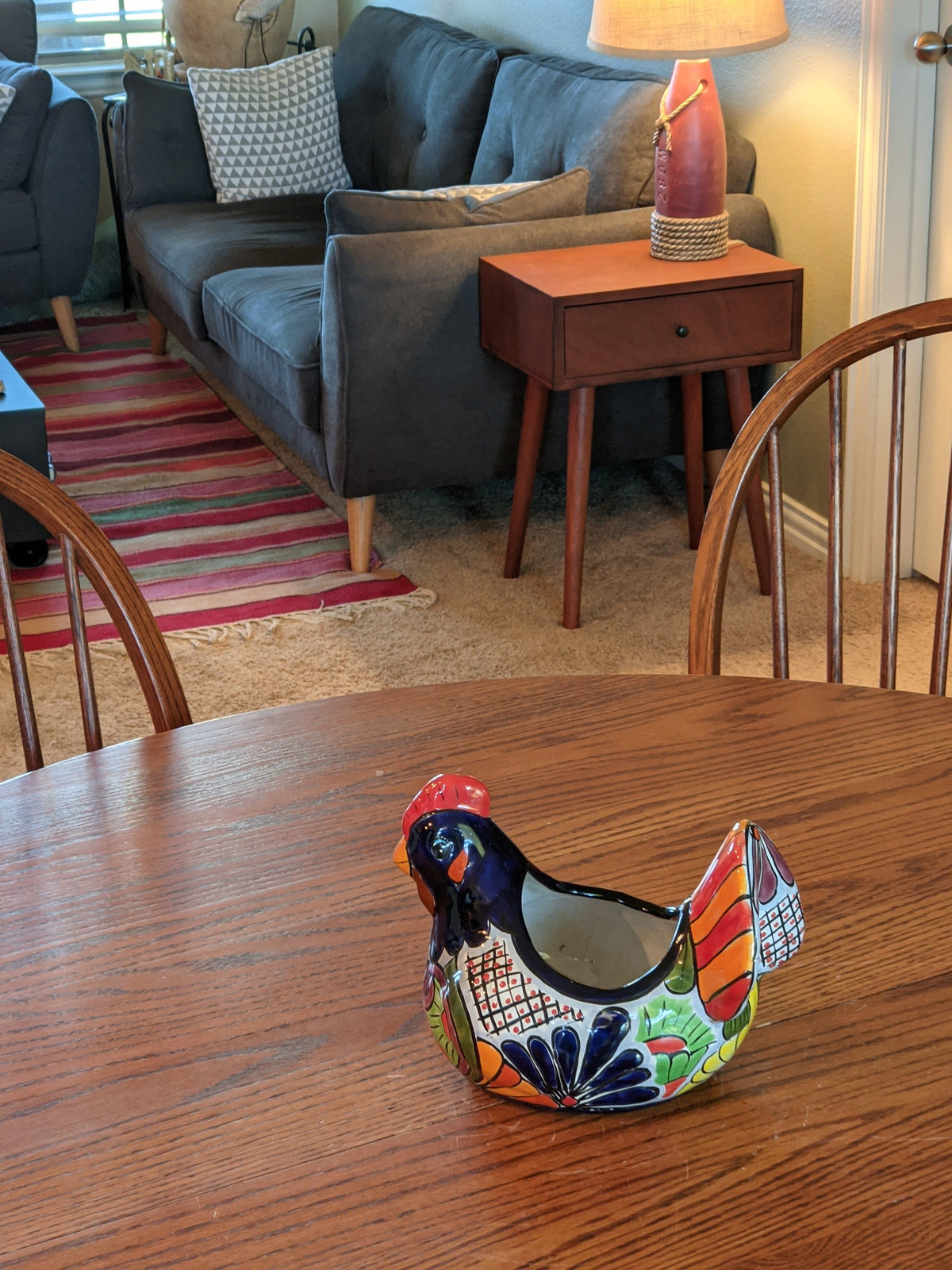 Chicken Flower Pot, Ceramic Talavera Planter, Handmade Mexican Pottery, Indoor Planter, Outdoor Pot, Colorful Home Décor, Small Planter Pot