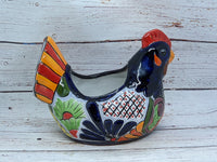 Chicken Flower Pot, Ceramic Talavera Planter, Handmade Mexican Pottery, Indoor Planter, Outdoor Pot, Colorful Home Décor, Small Planter Pot