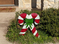 Christmas Candy Canes, Outdoor Christmas Decoration, Christmas Yard Art, Metal Candy Cane Christmas Decor, Outdoor Yard or Porch Decor