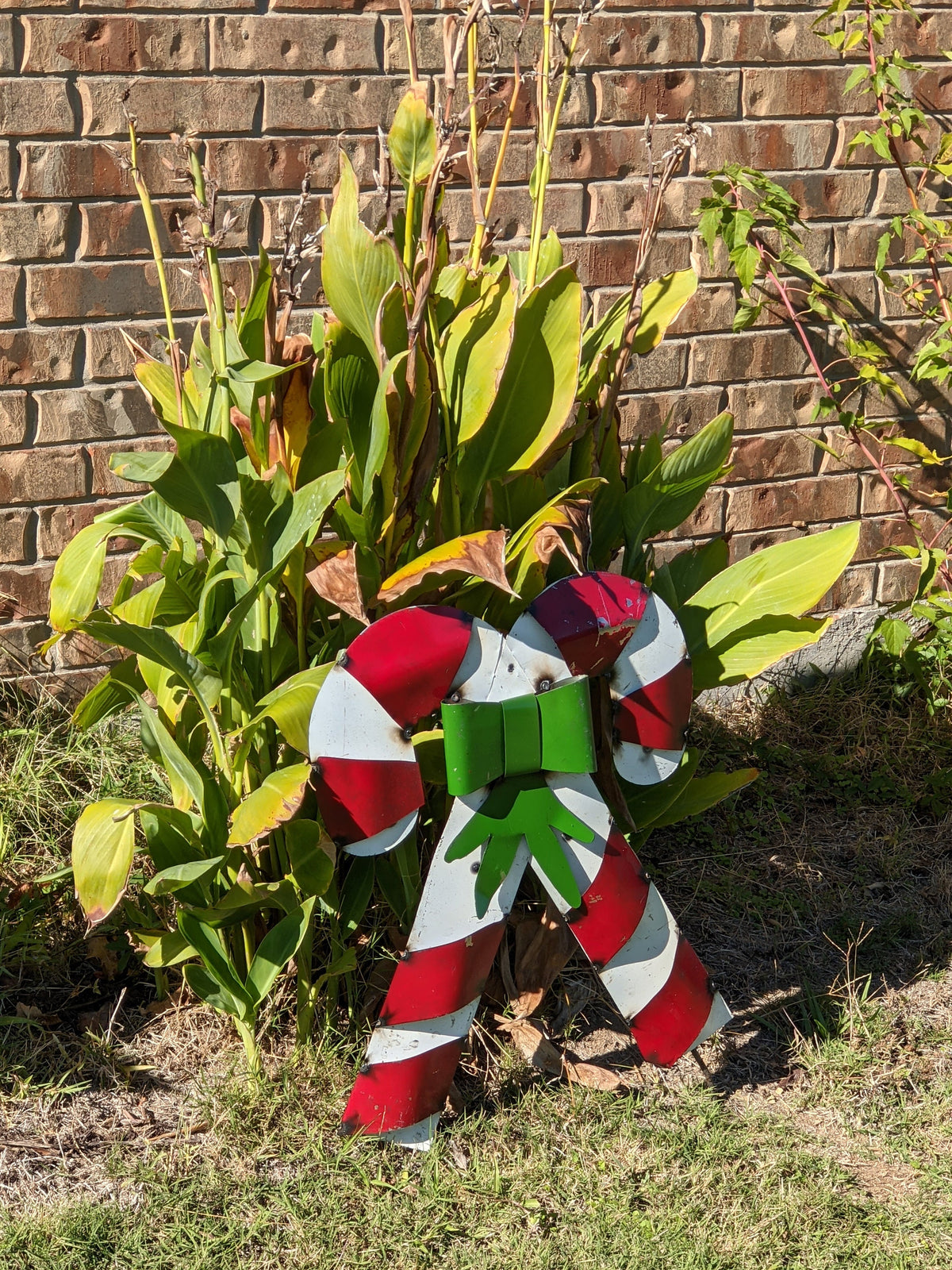 Christmas Candy Canes, Outdoor Christmas Decoration, Christmas Yard Art, Metal Candy Cane Christmas Decor, Outdoor Yard or Porch Decor