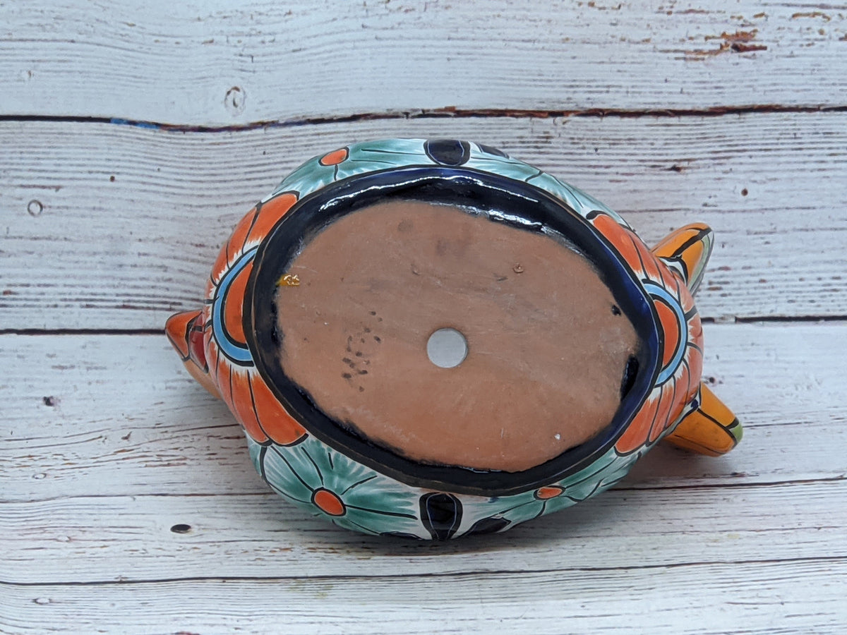Chicken Flower Pot, Ceramic Talavera Planter, Handmade Mexican Pottery, Indoor Planter, Outdoor Pot, Colorful Home Décor, Small Planter Pot