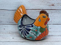 Chicken Flower Pot, Ceramic Talavera Planter, Handmade Mexican Pottery, Indoor Planter, Outdoor Pot, Colorful Home Décor, Small Planter Pot