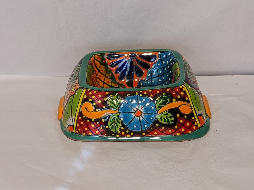 Ceramic Dog Dish, Talavera Pottery, Gorgeous Pet Food Bowl, Mexican Dog Bowl, Hand Painted Dog Lover Home Decor or Gift, Medium Sized Dogs