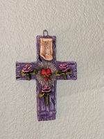 Handmade Christian Cross, Religous Home Decor, Mexican Folk Art, Oaxaca Cross Decor, Cross Decoration Wall Art