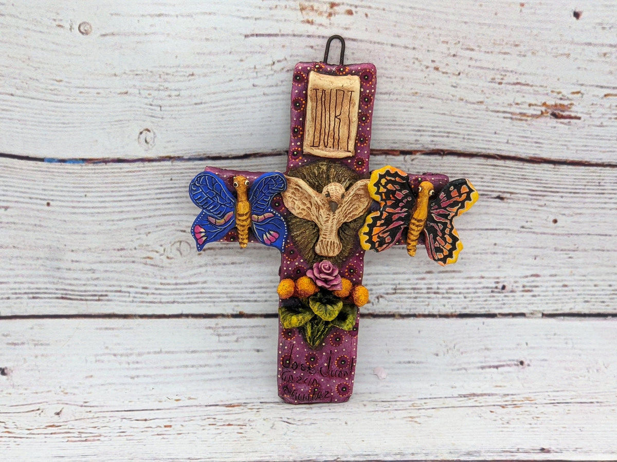 Cross Wall Decor, Mexico Art, Religious Home Decor, Mexico Folk Art - Handmade Wall Cross from Oaxaca, Cross Decor, Christian Wall Art