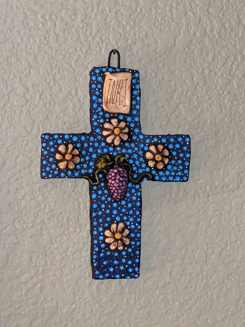 Handmade Christian Cross, Religous Home Decor, Mexican Folk Art, Oaxaca Cross Decor, Cross Decoration Wall Art