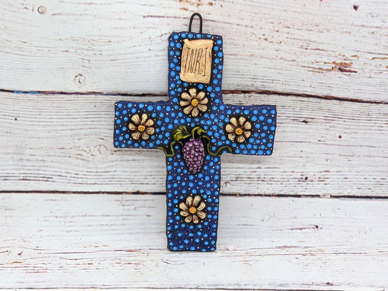 Handmade Christian Cross, Religous Home Decor, Mexican Folk Art, Oaxaca Cross Decor, Cross Decoration Wall Art