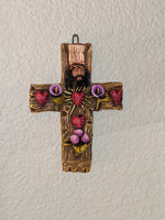 Handmade Christian Cross, Religous Home Decor, Mexican Folk Art, Oaxaca Cross Decor, Cross Decoration Wall Art