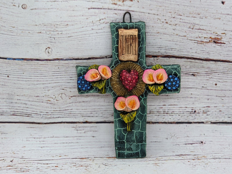 Handmade Christian Cross, Religious Home Decor, Mexican Folk Art, Oaxaca Cross Decor, Cross Decoration Wall Art