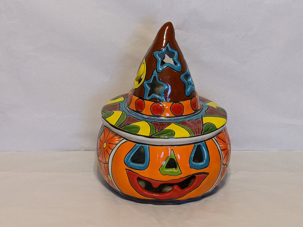 Pumpkin Halloween Talavera Pottery, Decorative Pumpkin, Handmade Mexican Talavera Art, Fall Garden Decor, Talavera Halloween Decor, Large