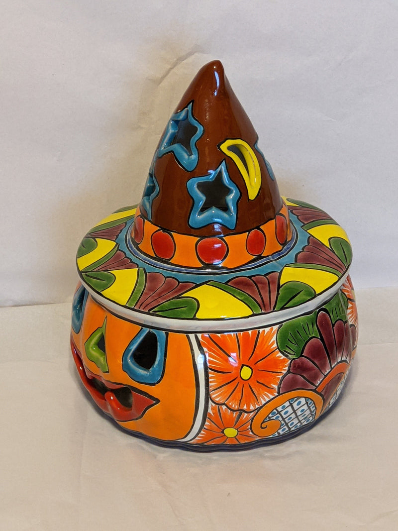 Pumpkin Halloween Talavera Pottery, Decorative Pumpkin, Handmade Mexican Talavera Art, Fall Garden Decor, Talavera Halloween Decor, Large