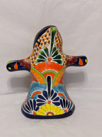 Boo Ghost Halloween Decor, Indoor Halloween Party Decor or Outdoor Fall Garden Decor for Trick or Treat, Handmade Mexican Talavera Pottery