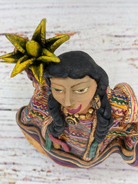 Pineapple Vendor, Gorgeous Woman Figurine, Mexican Folk Art, Original Oaxacan Handmade Art, Collectible Home Decor, Beautiful Clay Sculpture