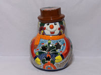 Frosty the Snowman Christmas Home Decor, Colorful Talavera Pottery, Indoor Outdoor Ceramic Decoration, Table Decor, Handmade in Mexico