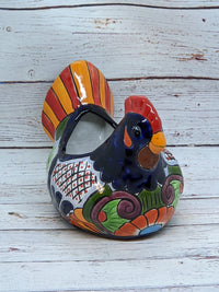 Chicken Flower Pot, Ceramic Talavera Planter, Handmade Mexican Pottery, Indoor Planter, Outdoor Pot, Colorful Home Décor, Small Planter Pot