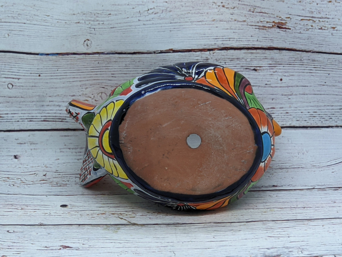Chicken Flower Pot, Ceramic Talavera Planter, Handmade Mexican Pottery, Indoor Planter, Outdoor Pot, Colorful Home Décor, Small Planter Pot