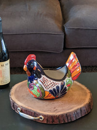 Chicken Flower Pot, Ceramic Talavera Planter, Handmade Mexican Pottery, Indoor Planter, Outdoor Pot, Colorful Home Décor, Small Planter Pot