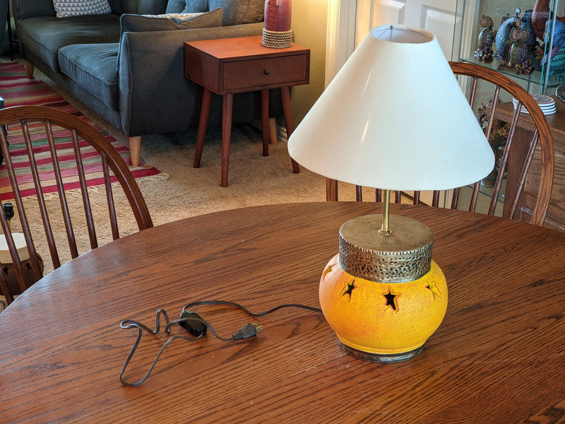 Table Lamp with Shade, Colorful Home Decor Accent Lamp, Handmade Desk Lamp from Mexico, Lighting Option in Two Colors