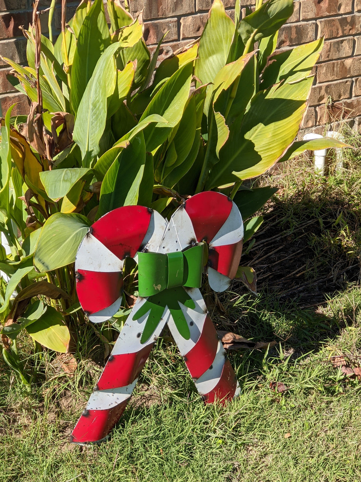 Christmas Candy Canes, Outdoor Christmas Decoration, Christmas Yard Art, Metal Candy Cane Christmas Decor, Outdoor Yard or Porch Decor