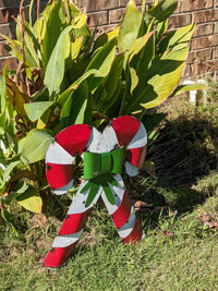 Christmas Candy Canes, Outdoor Christmas Decoration, Christmas Yard Art, Metal Candy Cane Christmas Decor, Outdoor Yard or Porch Decor