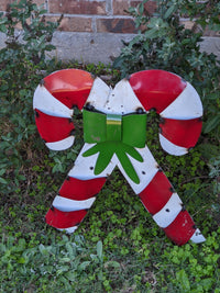Christmas Candy Canes, Outdoor Christmas Decoration, Christmas Yard Art, Metal Candy Cane Christmas Decor, Outdoor Yard or Porch Decor