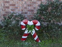 Christmas Candy Canes, Outdoor Christmas Decoration, Christmas Yard Art, Metal Candy Cane Christmas Decor, Outdoor Yard or Porch Decor