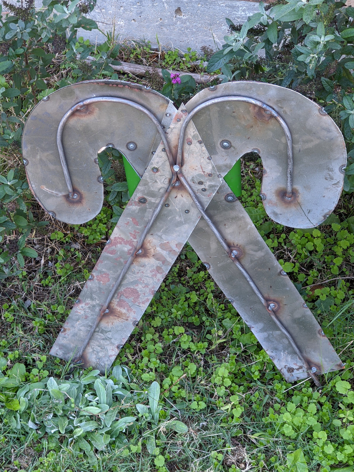 Christmas Candy Canes, Outdoor Christmas Decoration, Christmas Yard Art, Metal Candy Cane Christmas Decor, Outdoor Yard or Porch Decor