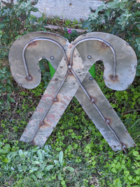 Christmas Candy Canes, Outdoor Christmas Decoration, Christmas Yard Art, Metal Candy Cane Christmas Decor, Outdoor Yard or Porch Decor