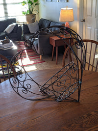 Heart Shaped Hanging Basket Garden Decor, Plant Hanger for Yard or Home, Hand Forged Metal Yard Art Basket for Succulents, Plants or Flowers