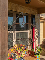 Heart Shaped Hanging Basket Garden Decor, Plant Hanger for Yard or Home, Hand Forged Metal Yard Art Basket for Succulents, Plants or Flowers