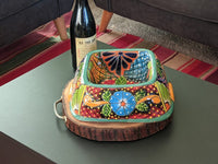 Ceramic Dog Dish, Talavera Pottery, Gorgeous Pet Food Bowl, Mexican Dog Bowl, Hand Painted Dog Lover Home Decor or Gift, Medium Sized Dogs