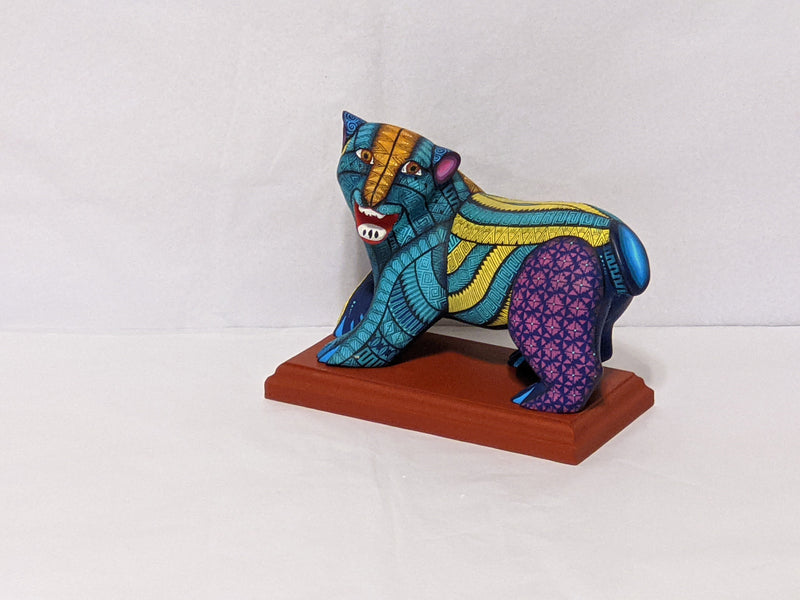 Bear Alebrije Figurine, Handmade Home Decor, Folk Art from Oaxaca Mexico, Original Wood Sculpture, Carved Animals, Unique Bear Statue Gift