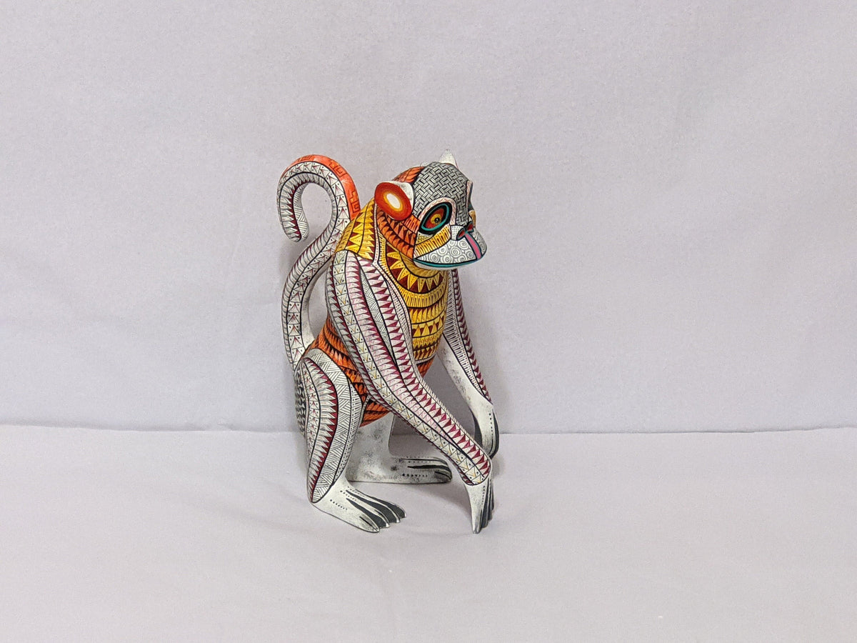 Monkey Alebrije Figurine, Handmade Home Decor, Folk Art from Oaxaca Mexico, Original Wood Sculpture, Carved Animals, Unique Monkey Gift