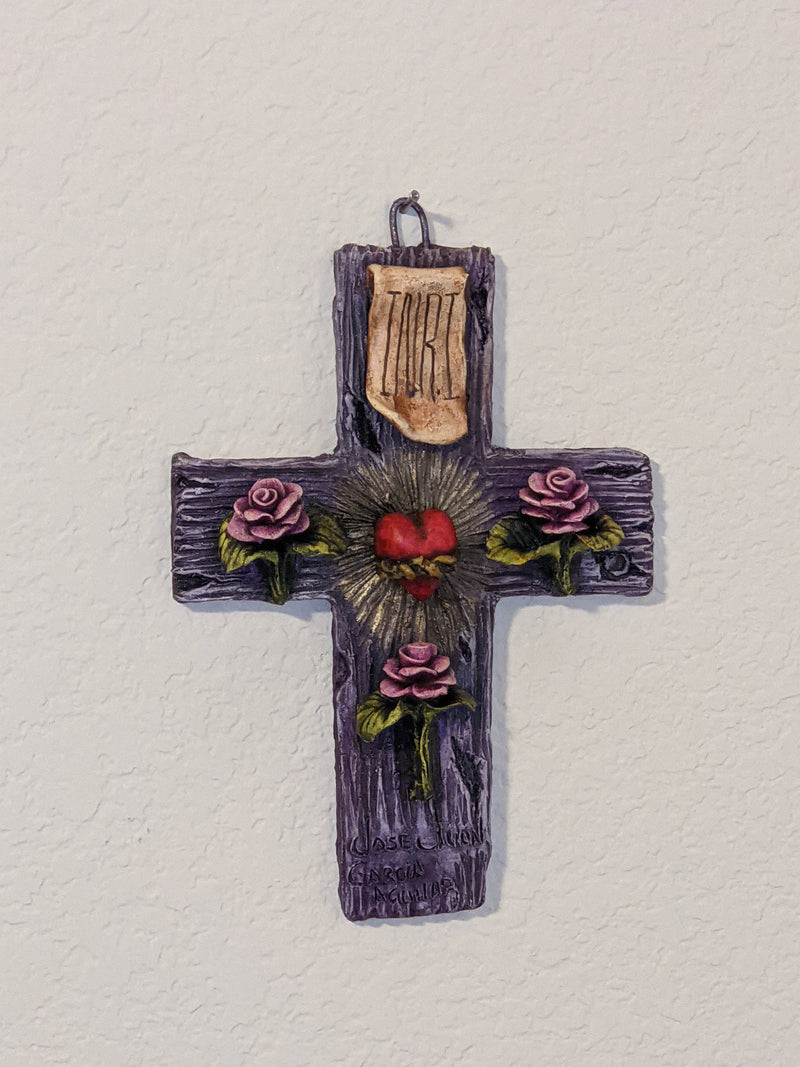 Handmade Christian Cross, Religous Home Decor, Mexican Folk Art, Oaxaca Cross Decor, Cross Decoration Wall Art