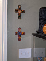 Handmade Christian Cross, Religous Home Decor, Mexican Folk Art, Oaxaca Cross Decor, Cross Decoration Wall Art