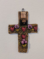 Handmade Christian Cross, Religous Home Decor, Mexican Folk Art, Oaxaca Cross Decor, Cross Decoration Wall Art