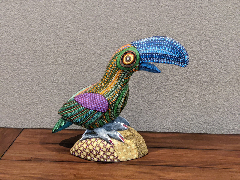 Toucan Alebrije Figurine, Handmade Home Decor, Folk Art from Oaxaca Mexico, Original Wood Sculpture, Carved Animal, Unique Toucan Statue